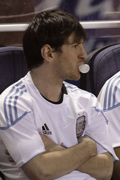 Leo Messi en el amistoso en San José. Foto: EFE