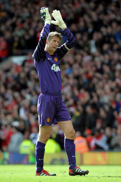Edwin Van der Sar, portero holandés del Manchester United. Foto: EFE