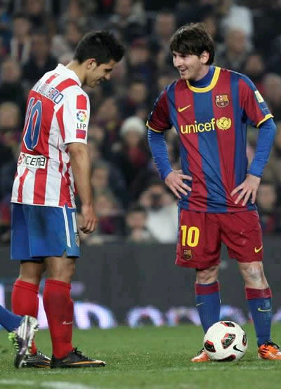 Sergio ‘Kun’ Agüero y Lionel Messi. Foto: EFE