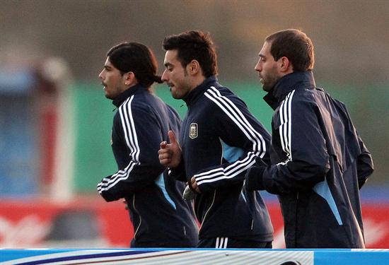 La selección argentina se prepara en Ezeiza para el partido ante Costa Rica. Foto: EFE