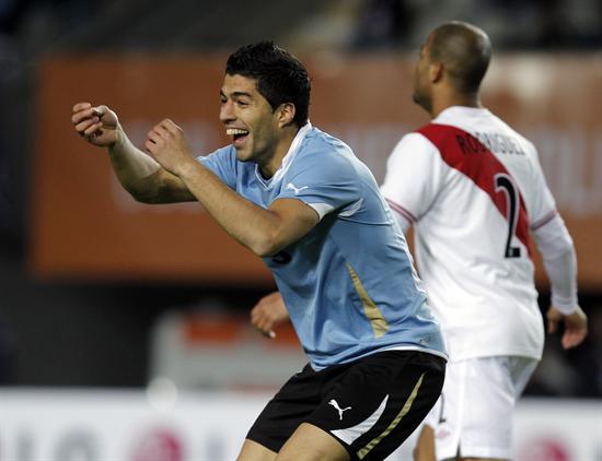 Luis Suárez, figura de Uruguay ante Perú. Foto: EFE
