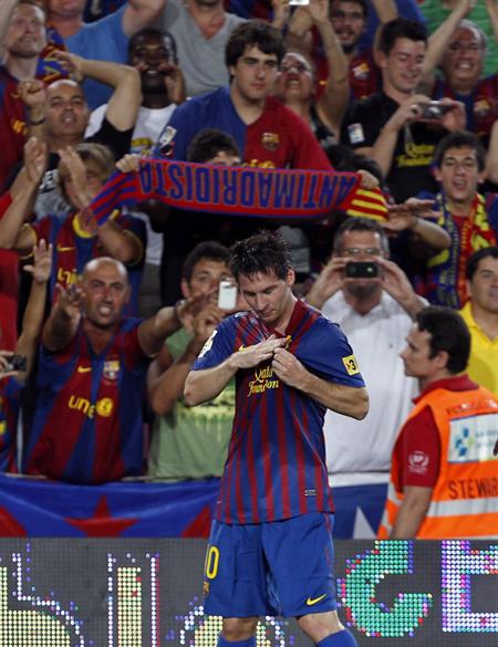 Lionel Messi y Barsa por la Supercopa de Europa. Foto: EFE