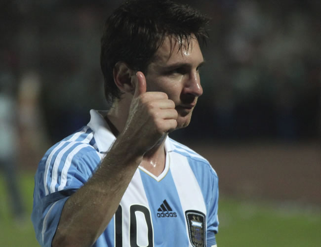 Leo Messi con la Albiceleste. Foto: EFE