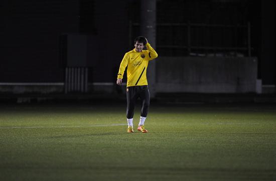 Leo Messi en un entrenamiento del FC Barcelona en Yokohama. Foto: EFE