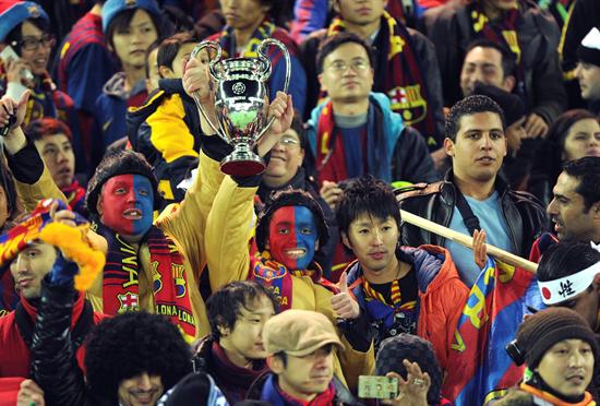 Aficionados del FC Barcelona en la final. Foto: EFE