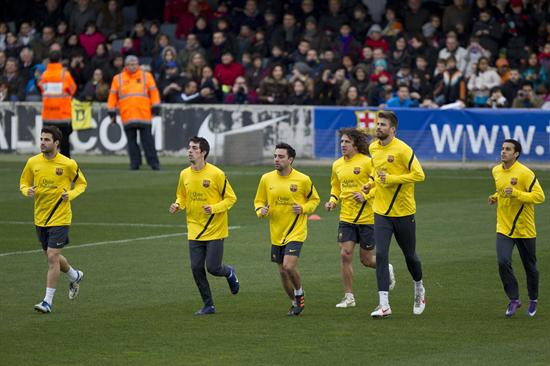 Los jugadores del FC Barcelona. Foto: EFE
