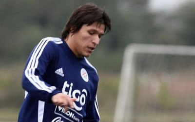 Federico Santander con la selección paraguaya. Foto: EFE
