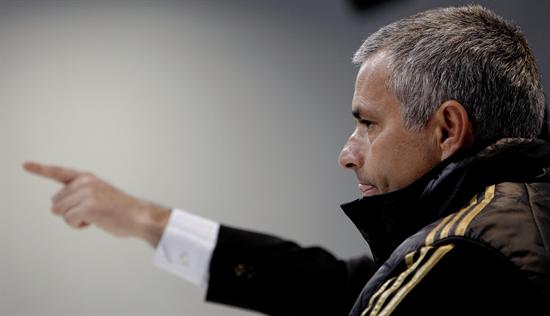 El entrenador portugués del Real Madrid, Jose Mourinho, durante la rueda de prensa. Foto: EFE