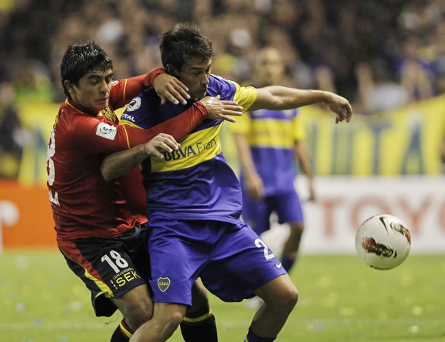 Boca le devuelve la visita al Unión Española por los octavos de la Libertadores. Foto: EFE