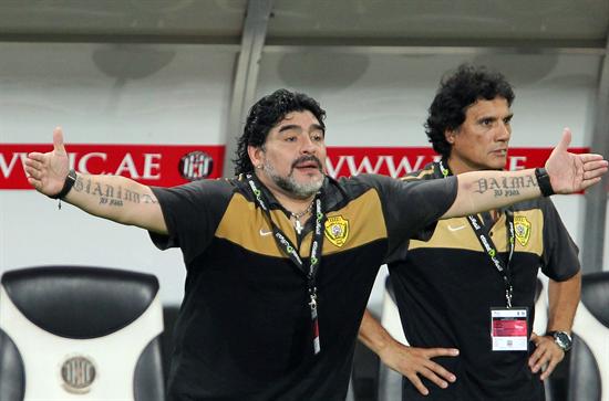 Diego Armando Maradona, DT del Al Wasl. Foto: EFE