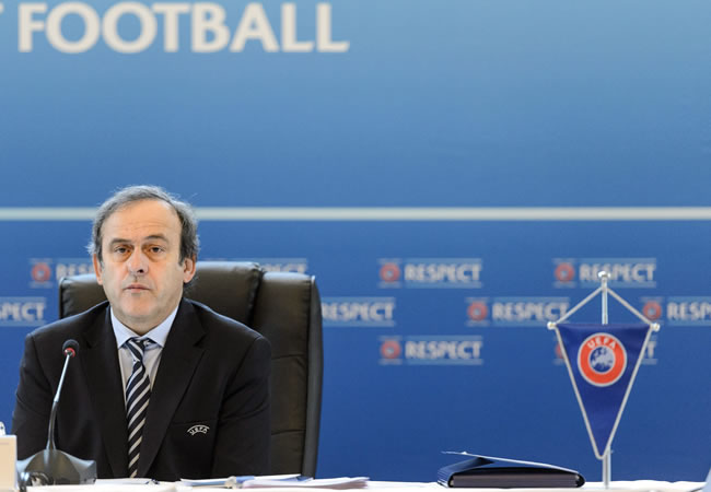 El presidente de la UEFA, Michel Platini, inaugura la última reunión del año del Comité Ejecutivo de la UEFA. Foto: EFE