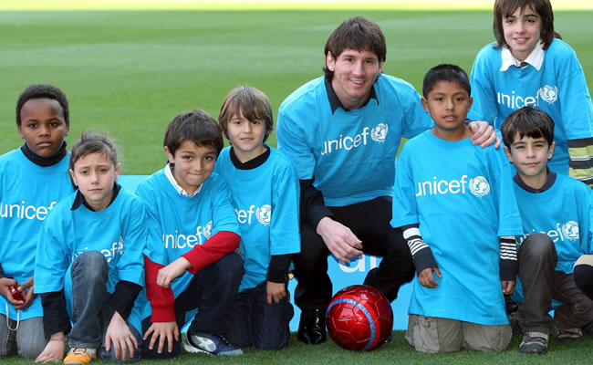 Leo Messi, embajador de Buena Voluntad de Unicef. Foto: EFE