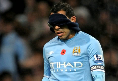 Carlos Tévez, argentino del Manchester City. Foto: EFE