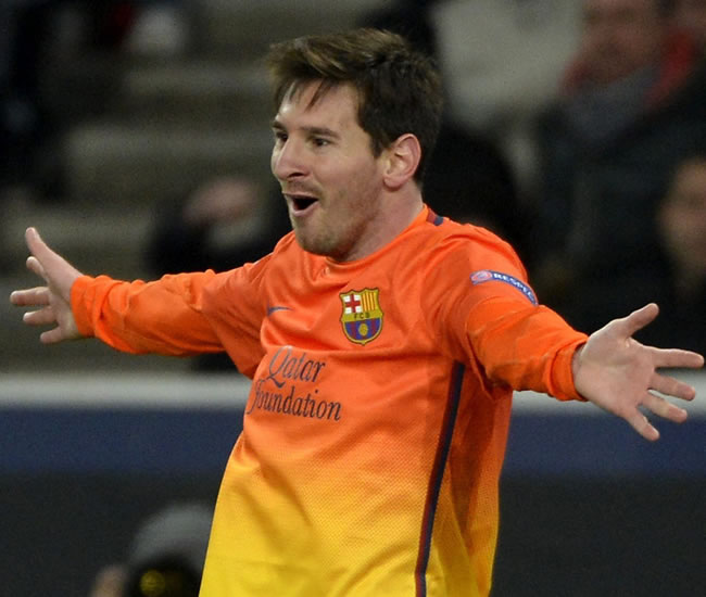 El delantero argentino del FC Barcelona, Lionel Messi, celebra el gol conseguido ante el París Saint-Germain. Foto: EFE