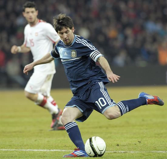 Leo Messi en la Albiceleste. Foto: EFE
