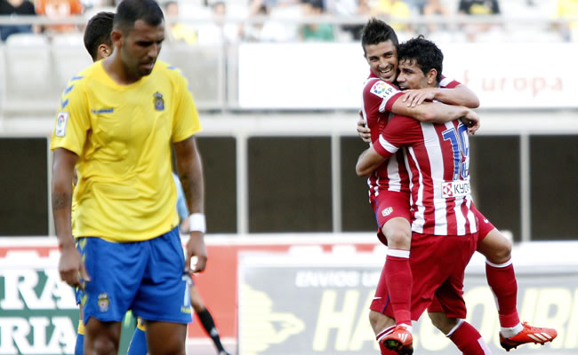 N CANARIA. 10/08/2013. El jugador del At de Madrid David Villa celebra el gol que marcó a la UD Las Palmas. Foto: EFE