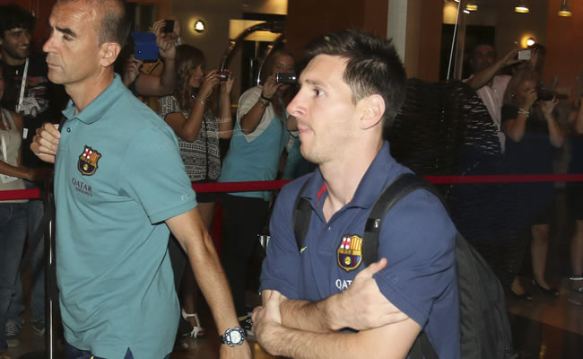 Messi, entre dos y tres semanas de baja por lesión fibrilar. Foto: EFE