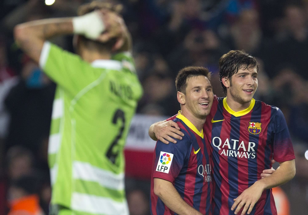 Messi reaparece, brilla, marca y el Barsa gana 4-0 al Getafe. Foto: EFE