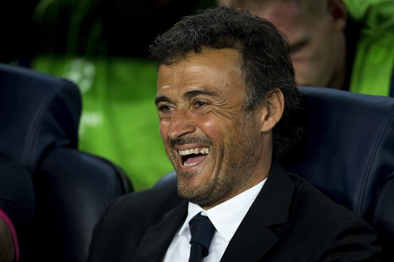El entrenador del FC Barcelona, Luis Enrique, durante el partido de la primera jornada del Grupo G de Liga de Campeones. Foto: EFE