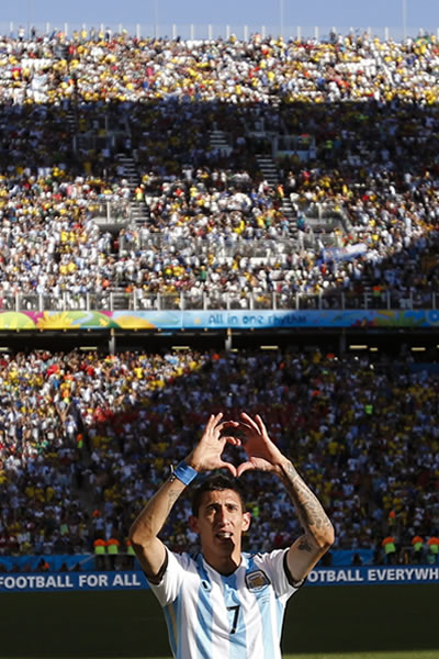 El internacional argentino del Manchester United Ángel Di María, en el Mundial de Brasil 2014. /Archivo. Foto: EFE