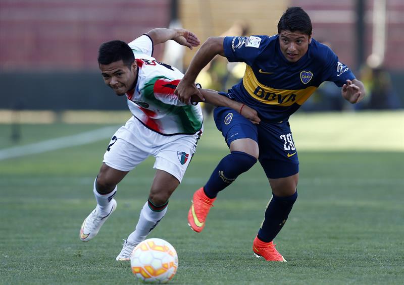 Boca pisó fuerte en su debut copero frente a Palestino en Chile. Foto: EFE