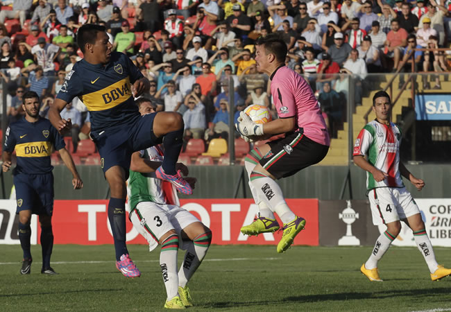 Palestino busca la clasificación ante un Boca que pretende puntuación ideal en el grupo 5 de la Libertadores. Foto: EFE