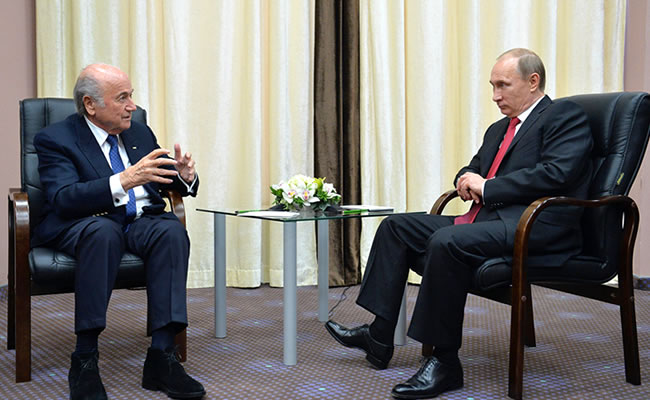 Joseph Blatter y Vladimir Putin. Foto: EFE