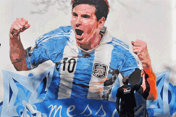 El espectacular mural de Leo Messi en Rosario. Foto: Twitter