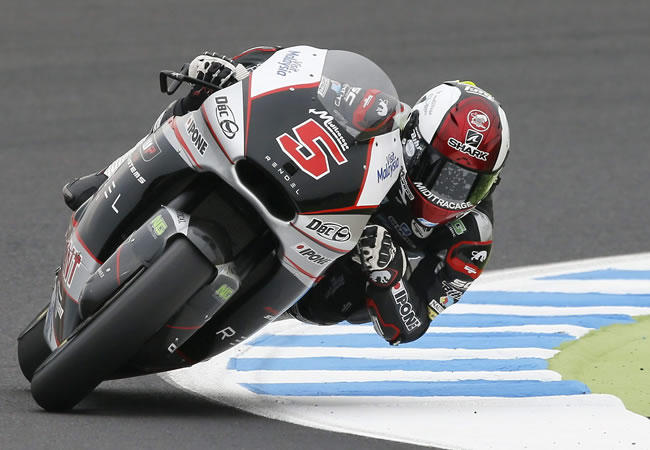 French Moto2 rider Johann Zarco of Ajo Motorsport action during a free practice session at Twin Ring Motegi circuit prior to the MotoGP motorcycling Grand Prix of Japan in Motegi. Foto: EFE