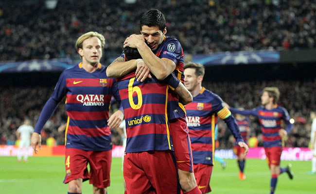Barcelona goleó 6-1 a la Roma con goles de Messi, Suarez, Pique y Adriano. Foto: EFE