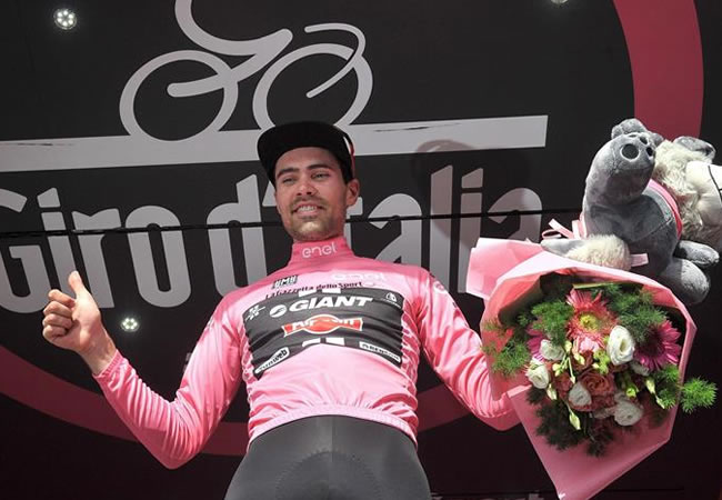 El holandés Tom Dumoulin (Giant), líder del Giro de Italia. Foto: EFE