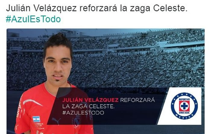 El argentino será refuerzo del Cruz Azul. Foto: Twitter