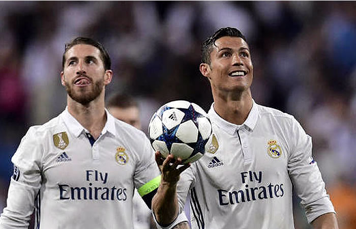Cristiano Ronaldo y Sergio Ramos. Foto: AFP