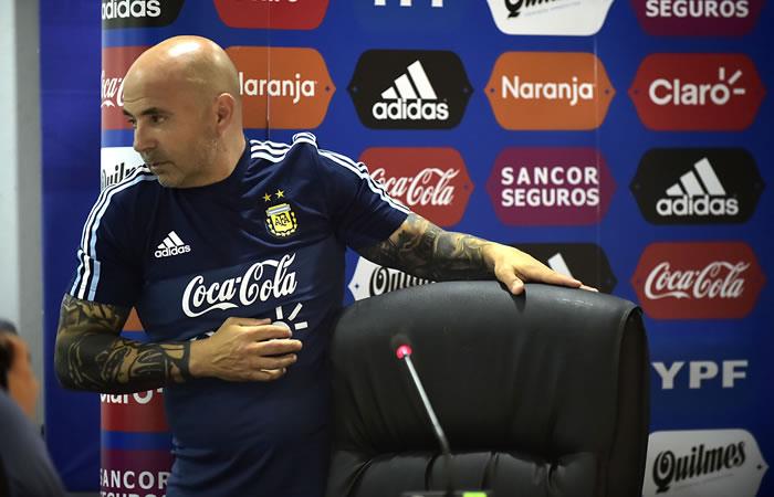 Jorge Sampaoli, entrenador del equipo nacional de fútbol argentino. Foto: AFP