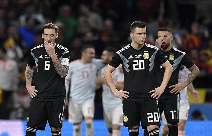 La Argentina cayó 6-1 ante España. (AFP). Foto: AFP