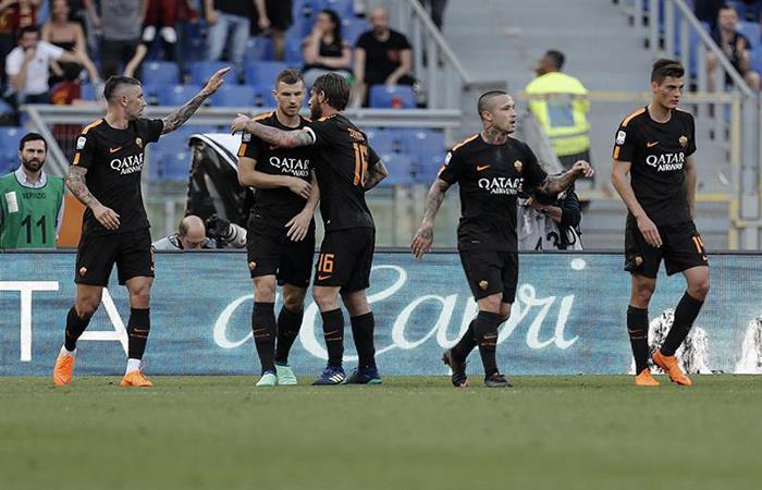 La Roma goleó y sueña con la remontada por Champions. (). Foto: EFE