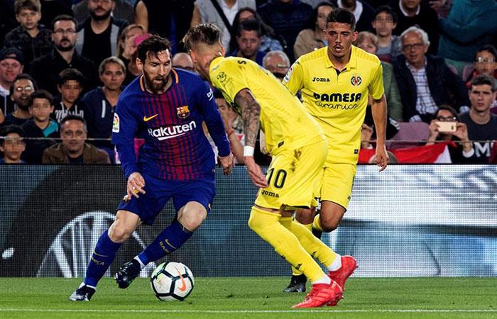 Lionel Messi en acción ante el Villarreal. (). Foto: EFE