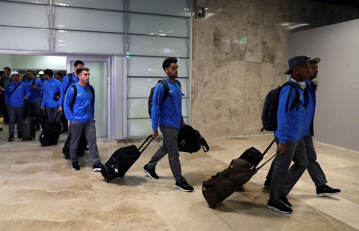 La llegada de Boca a Madrid. Foto: AFP
