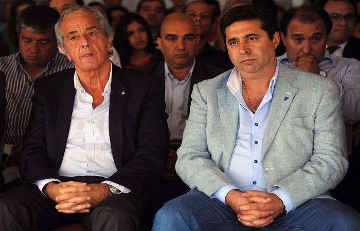 D'onofrio y Angelici, presidentes de River y Boca. Foto: AFP