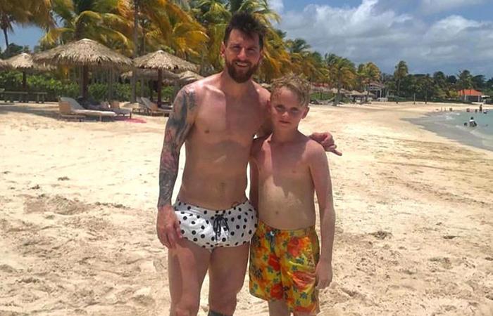 Mackenzie O'Neill, el rival de Messi durante sus vacaciones. Foto: Instagram