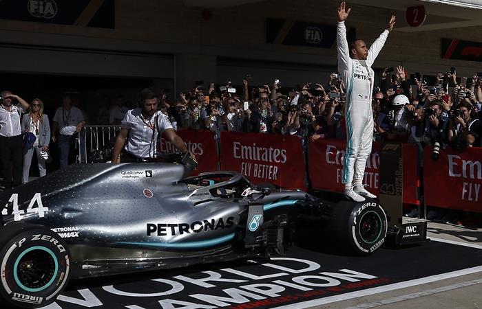Lewis Hamilton se consagró campeón del mundo en Estados Unidos. Foto: EFE