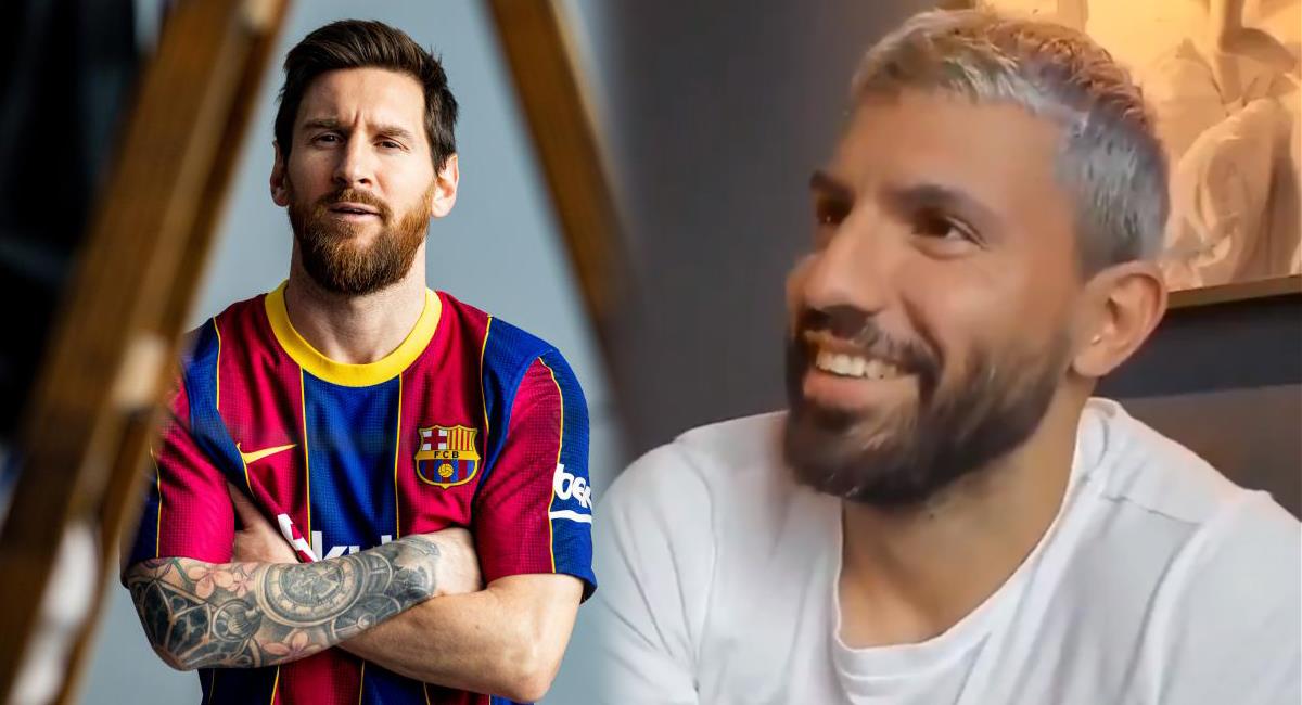 El momento divertido entre Agüero y Messi. Foto: FC Barcelona / Captura Twitch