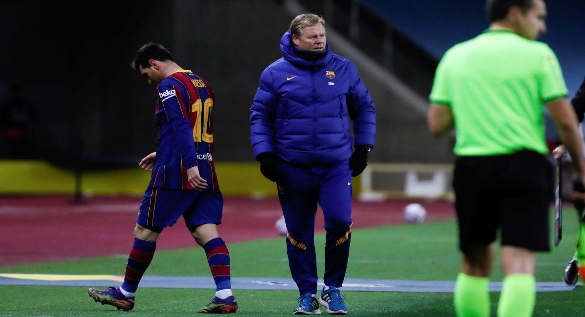 Lionel Messi  fue expulsado por primera vez como jugador del Barcelona. Foto: EFE