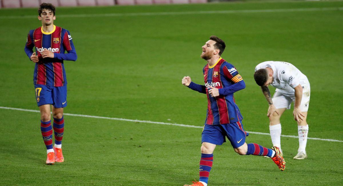 Lionel Messi brilló en la victoria del Barcelona sobre Huesca. Foto: EFE