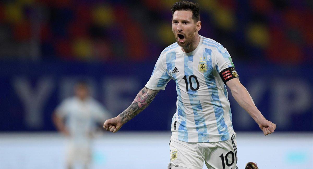 Lionel Messi celebrando su gol ante Chile. Foto: EFE