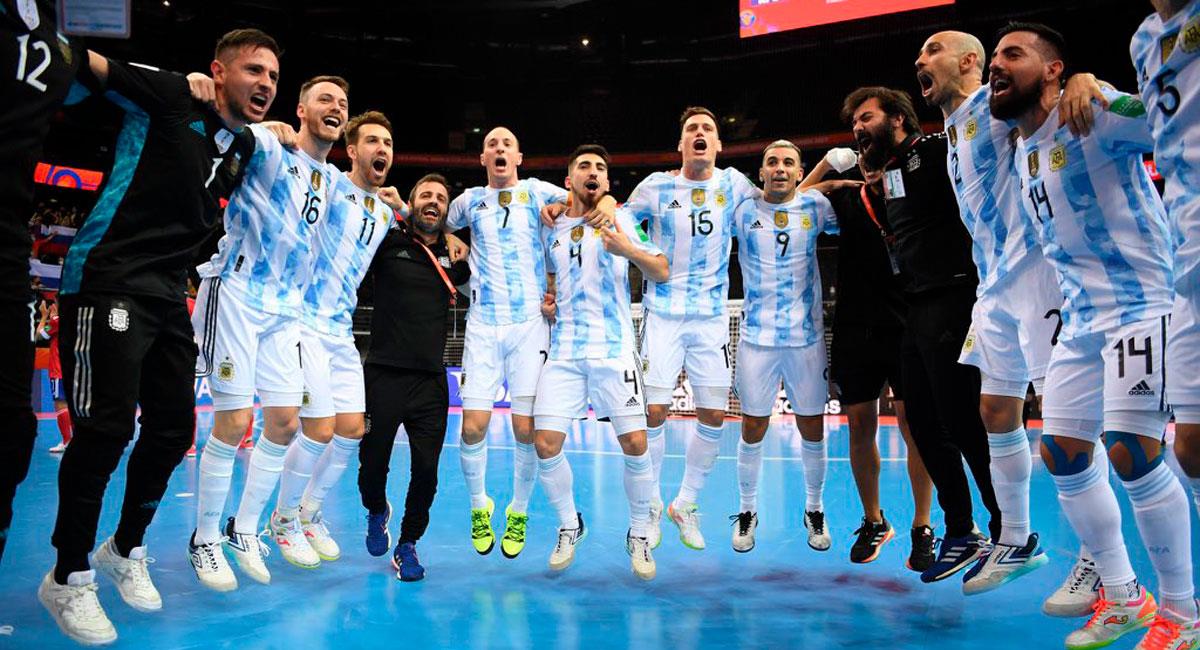 Argentina le ganó a Brasil en 'semis' del Mundial de Futsal. Foto: Twitter @JuannDis