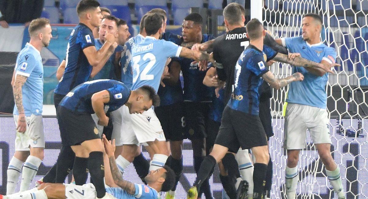Conato de bronca en el Inter vs Lazio en la Serie A. Foto: EFE