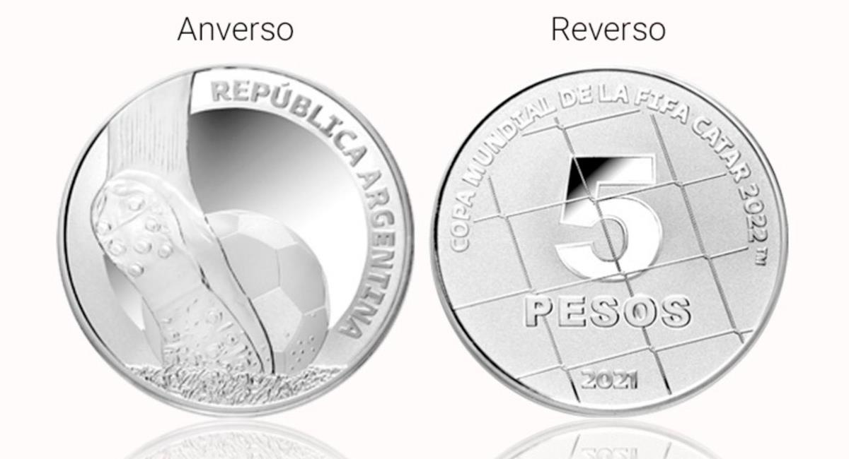 Argentina presentó moneda en alusión al Mundial Qatar 2022. Foto: Twitter