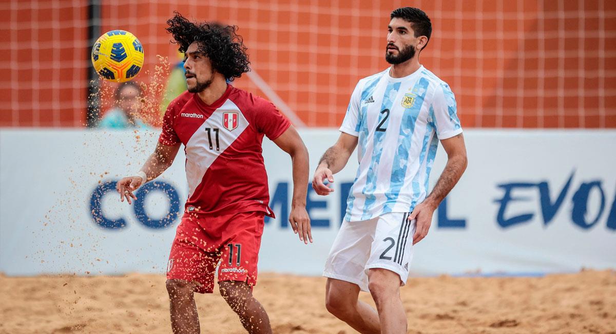 Argentina cayó ante Perú en la Copa América de Fútbol Playa. Foto: Twitter @CopaAmerica
