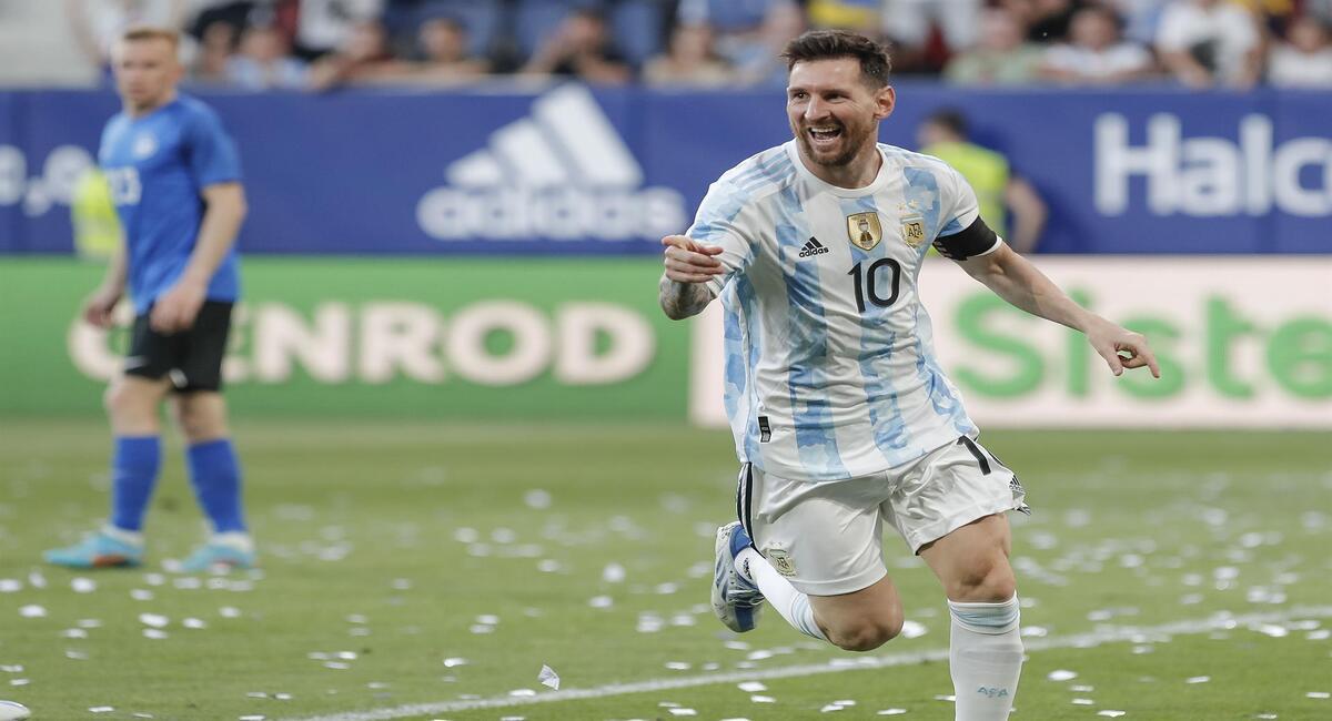 Leo Messi metió cinco goles. Repóker del genio. Foto: EFE